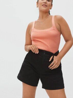 Everlane The Way-High Canvas Short in Black - Size 2